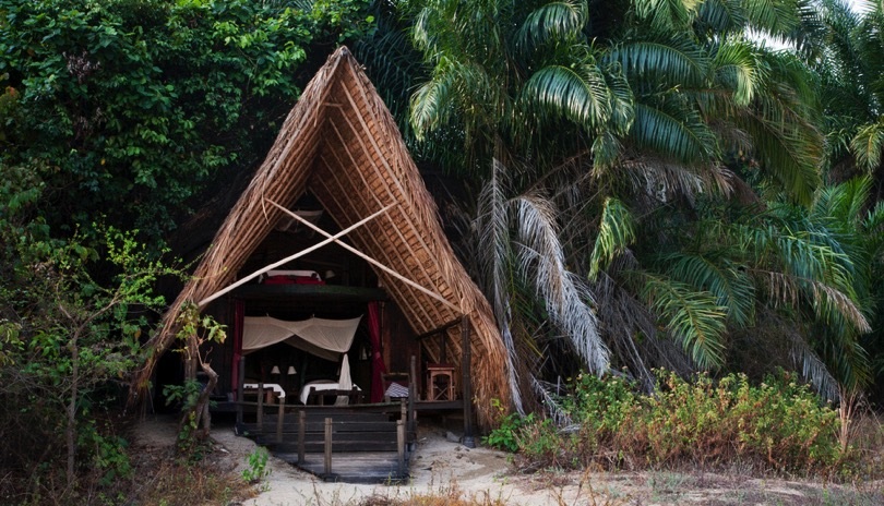 Greystoke Mahale: Banda exterior tucked into the forest line