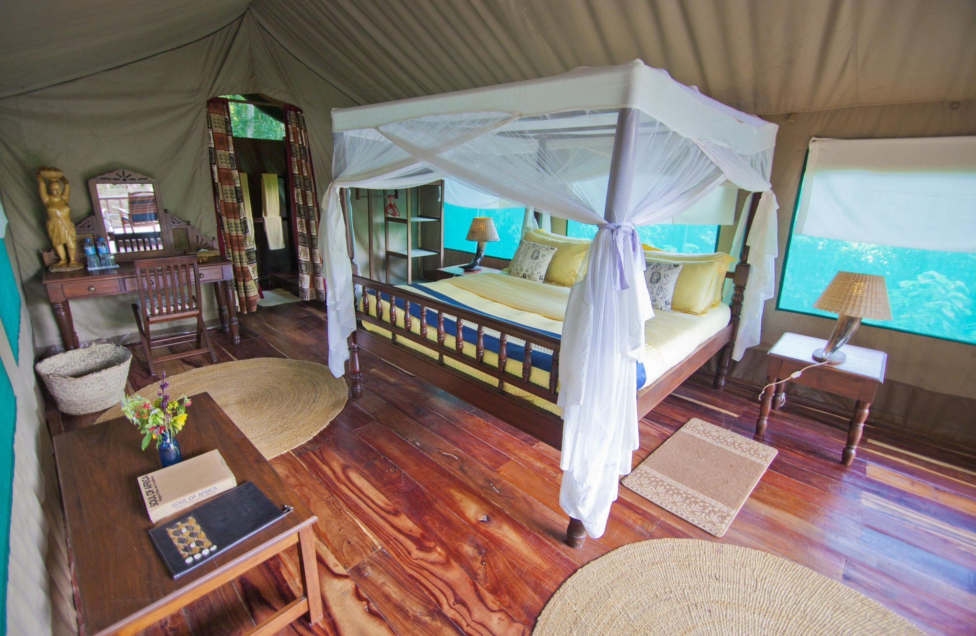 A tented room at Mbali Mbali Gombe Lodge