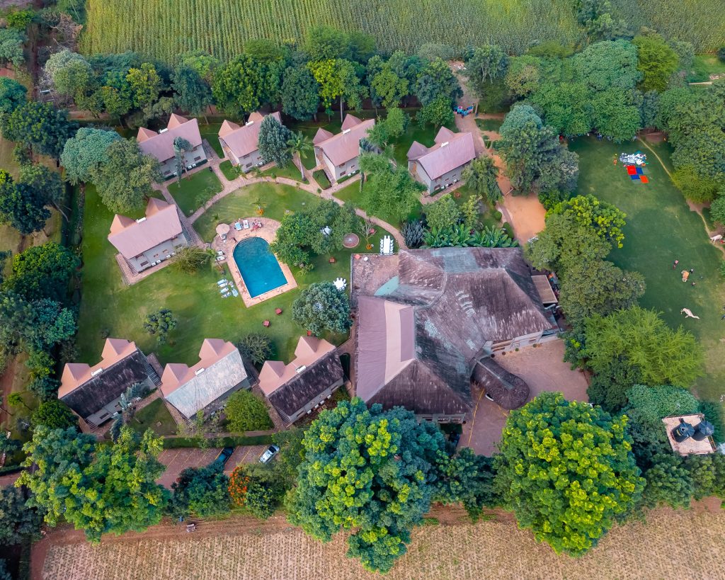 Aerial view of Weruweru River Lodge